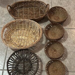 Rustic Brown Woven Basket Set